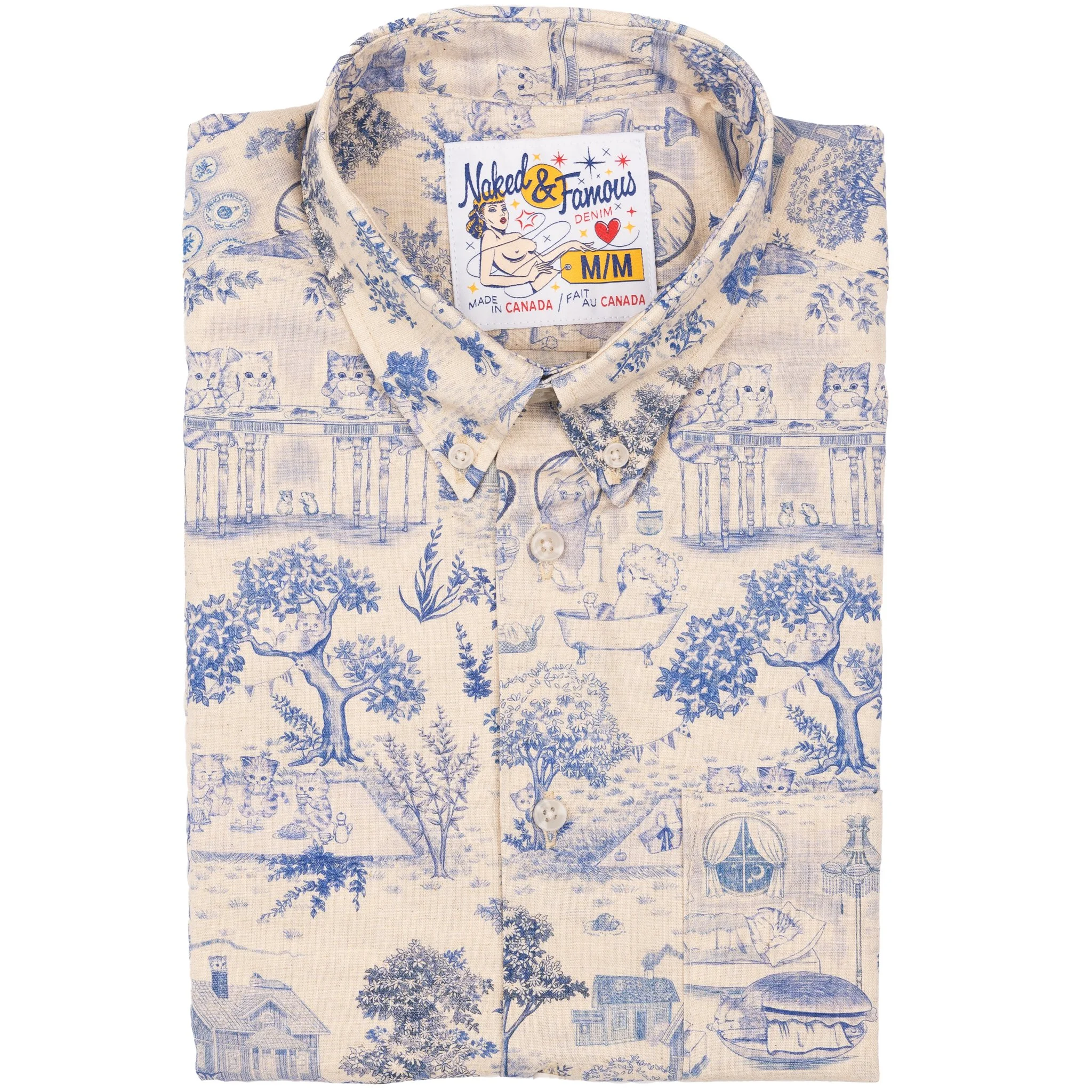 Easy Shirt - Linen Cats | Naked & Famous Denim